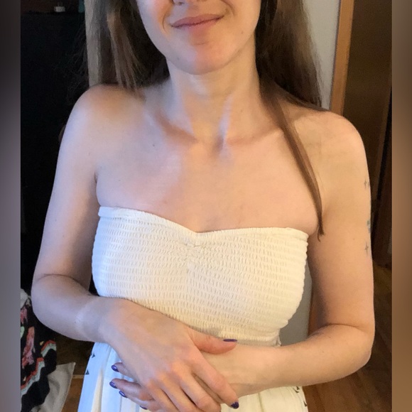 Element Maxi dress. Cream with bursts of colour. Size M-fits like a S. - Picture 4 of 13